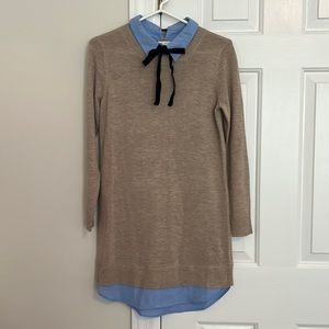 ENGLISH FACTORY LAYERED SWEATER DRESS